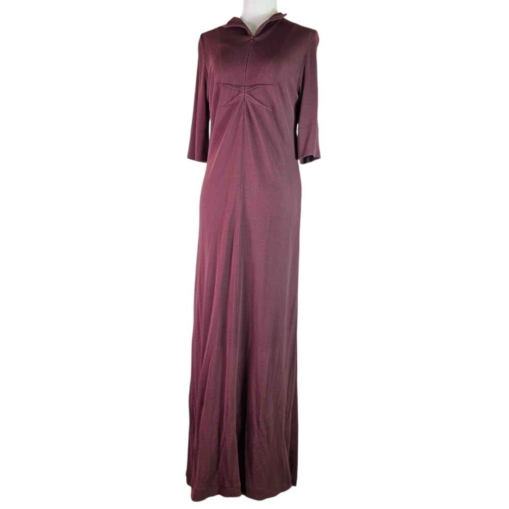 Marie Saint Pierre Jersey knit Minimalist Maxi dress with half length sleeves